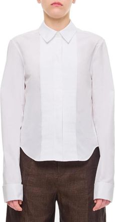 Loewe Front Button Pleated Cotton Shirt, Brand Size 38
