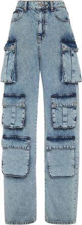 Philipp Plein Denim Cargo Broeken - Dames - Loose Fit Jeans - Blauw - W29 - Denim - Jeans