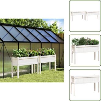 vidaXL Fioriere per patio - vidaXL Fioriere da Giardino 2 pz con Gambe Bianche Legno Massello Pino - Fioriere per balcone