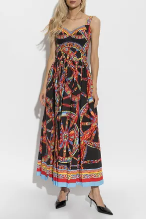 Dolce & Gabbana Dress With Carretto Print, Womens, Multicolour