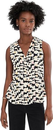 Nic+Zoe Mod Mix Crepe Tank Top Womens Clothing Black : LG, Polyester