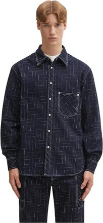 Kenzo Weave Japanese Denim Shirt - Heren - Spijkeroverhemden - Blauw - M - Denim - Overhemden