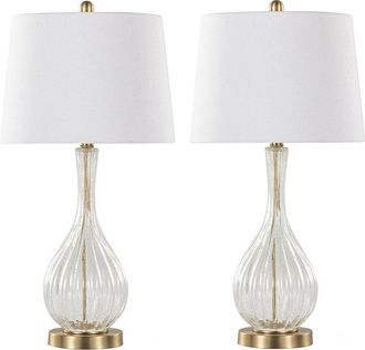 LumiSource Set of 2 Jenny 27in Glass Table Lamps