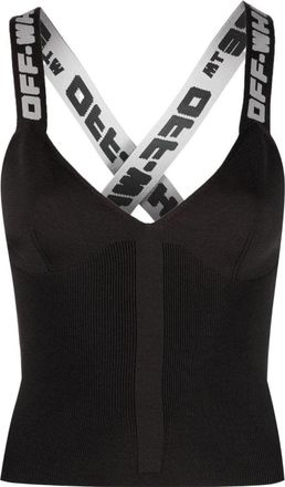 Off-white (WMNS) Off-White Logo-Strap Vest Top Black OWHD011C99KNI0011009