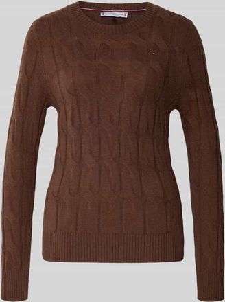 Tommy Hilfiger Regular Fit Strickpullover aus reiner Wolle in Mittelbraun, Größe XL