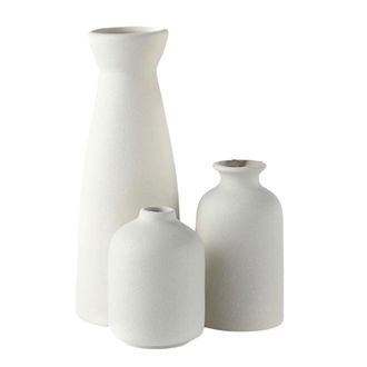 OEM Juego De 3 Jarrones De Cer&aacute;mica, Decoraci&oacute;n Para El Hogar - Blanco