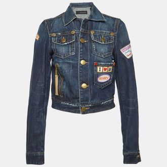 Dsquared2 Blue Embroidered Denim Jacket