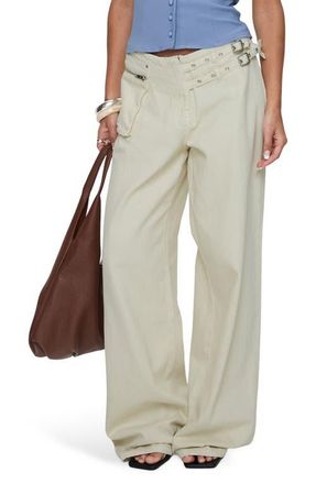 Princess Polly Paltrow Cotton Cargo Pants in Cream at Nordstrom, Size 10