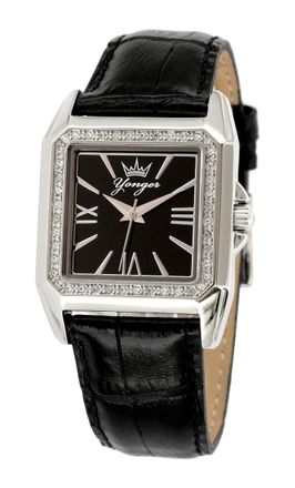 Yonger & Bresson Womens and Black Dial Leather Watch - One Size
