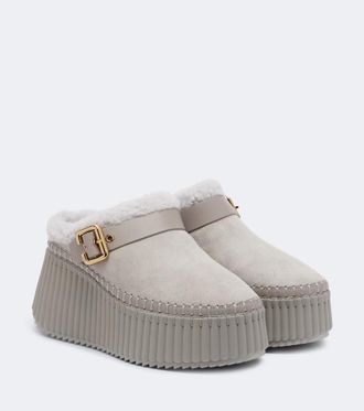 Chlo&eacute; Chlo&eacute; Mules con plataforma Nama de ante