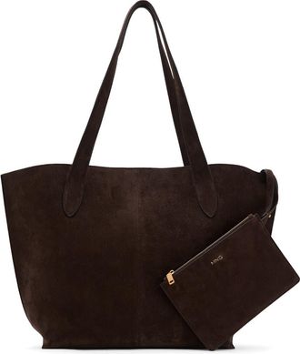 Mango Suede Shopper Bag in Chocolate at Nordstrom