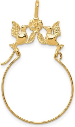 Diamond2Deal 14k Yellow Gold Polished Doves Bow Charm Holder
