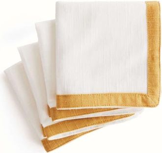 Napa Home & Garden Connor Cocktail Napkins Set Of 4 in Yellow at Nordstrom