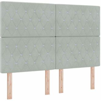 vidaXL Cabecero Led Argyle Con Cabecera Gris Claro 144 Cm Terciopelo Vidaxl