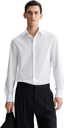 H&M Slim Fit Easy-iron Shirt in White at Nordstrom, Size Xx-Large