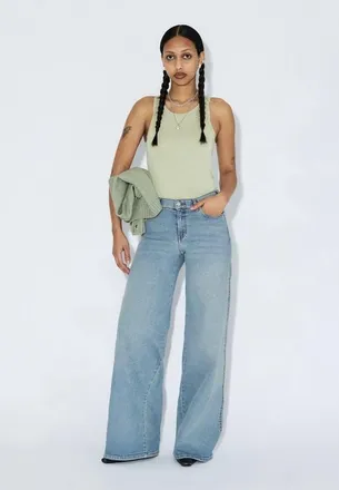 Dr. Denim Zila Mid Wide Jeans in Cape Light Vintage at Nordstrom, Size X-Small