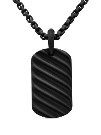 David Yurman Sculpted Cable tag (27mm) - Black