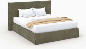 Rendez-Vous D&eacute;co Cama Con Arcones 160x200 Cm Safia En Tejido Verde Oliva Desenfundable