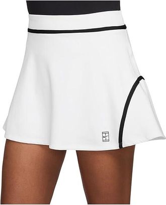 Nike Advantage Dri-FIT High-Waisted Tennis Skirt Womens Workout White/Black : XL (US 16-18), Elastane/Polyester