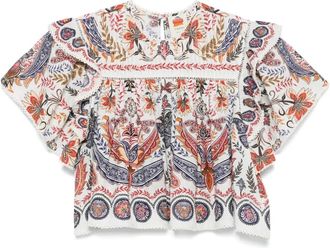 Farm Rio Blusa Boho Glam - Bianco