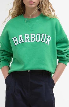 Barbour Silverdale Logo Sweatshirt in Kelly Green at Nordstrom Rack, Size 12 Us / 16 Uk