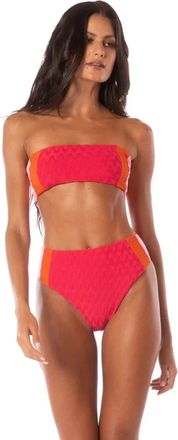 Maaji Maaji Wanderer Bikini Bottom Womens Apple Red High Rise Swimwear DDR2240