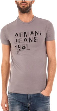 Armani Jeans Casual Logo Print Top - Heren - T-shirts - Grijs - 2XL - Katoen - Tops