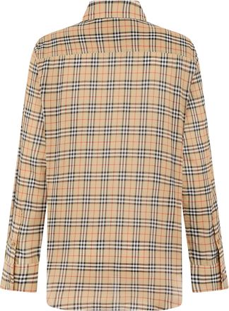 Burberry Womens Long-Sleeved Checked Shirt Sand Check Cotton