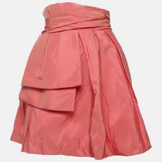 Zuhair Murad Zubair Murad Pink Satin Bow Detail Mini Skirt
