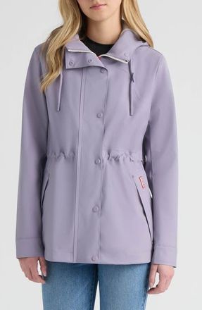 Hunter Abbey Water Repellent Rubberized Rain Jacket in Lavender Grey at Nordstrom, Size Medium