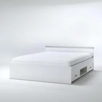 Les Tendances Les Tendances - Letto Con Vani Portaoggetti, 2 Cassetti E 1 Nicchia 140 X 190 Cm Bianco - Pablo