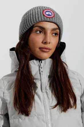 Canada Goose Wool Beanie With Logo Patch, Unisex, Grey