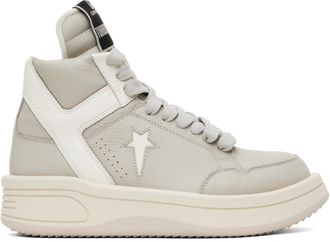 レディース*RICK OWENS* ハイトップレザースニーカー ホワイト Rick Owens リックオウエンス MEGA BUMPER SNEAKERS メガ