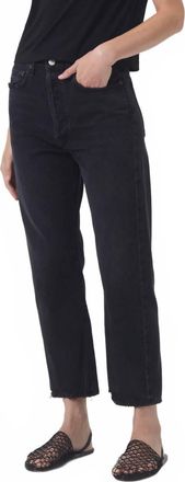 A Gold E 90s Crop Mid Rise Straight Jeans In Tar