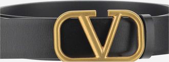 Valentino Garavani Mens Belt Vlogo Signature Calf Leather Black