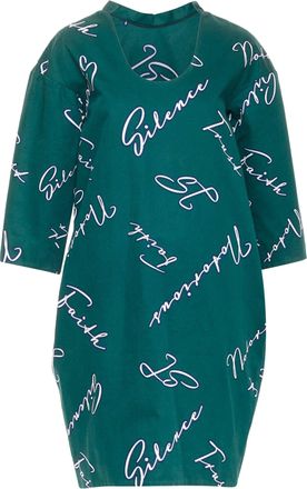 Jil Sander cotton italic words graphic print dress
