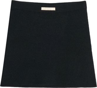 Apparis logo-patch knit mini skirt - women - Nylon/Recycled Viscose/Polyester - S - Black