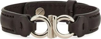 Ferragamo Gancini dubbele leren armband - Bruin