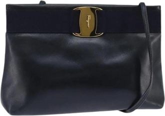 Ferragamo Pre-owned Leren Crossbodytas - Dames - Vintage Schoudertas - Blauw - ONE Size - Leer - Vintage