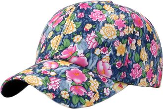 Generic JIER Womens Floral Print Snapback Casual Baseball Hat Cap Floral Print Visor Casual Baseball Hats Caps (Multicolor 4,One Size)