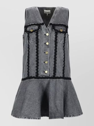 Ganni cotton mini dress