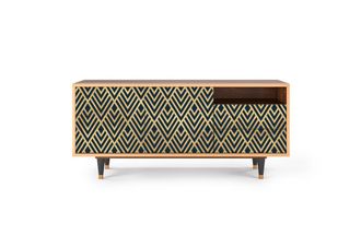 StoryZ Mueble de TV azul 2 cajones y 2 puertas L 125 cm