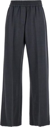 Brunello Cucinelli Brunello Cucinelli Womens Wool Wide-leg Trousers - Grey - Size EU 40 (Womens)