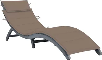 vidaXL Tumbona Con Coj&iacute;n Madera Maciza De Acacia Gris Vidaxl