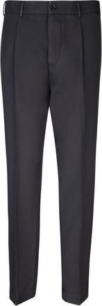 Dell'Oglio Zwarte wollen broek - Heren - Nette broeken - Zwart - S - Wol - Broeken