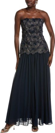 Badgley Mischka Lace Georgette Combo Gown