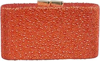 Anna Cecere Clutch con strass - Bags - Mujer - Naranja - ONE SIZE