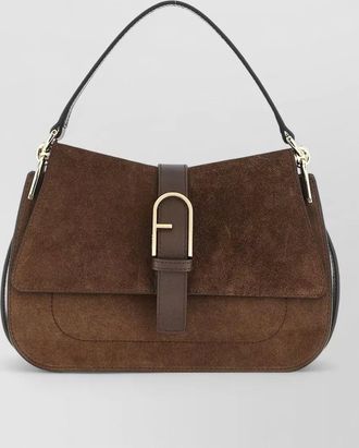 Furla flow medium leather shoulder bag