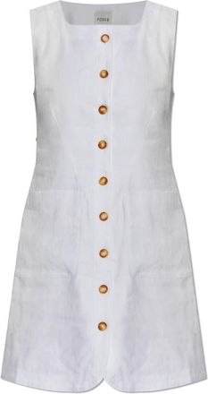Poss&eacute; Linnen Jurk - Dames - Shirt Kleedjes - Wit - M - Linnen - Kleedjes