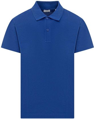 Burberry Polo in cotone con ricamo logo - Blu
